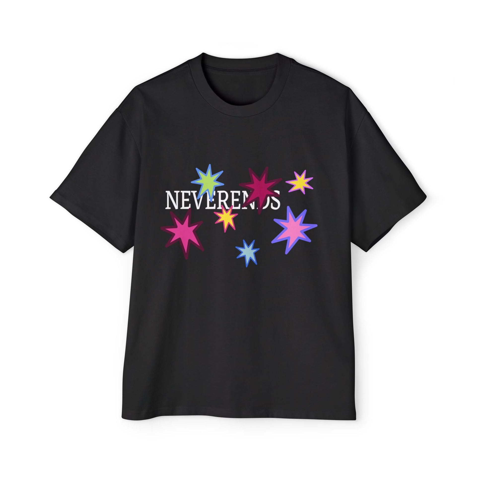 Rainbow Spark Burst Men's Heavy Oversized Tee - snazzymerch