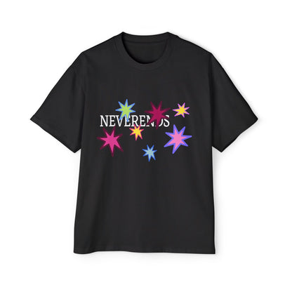 Rainbow Spark Burst Men's Heavy Oversized Tee - snazzymerch