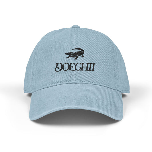 Red Typography Denim Hat (Embroidery) - snazzymerch