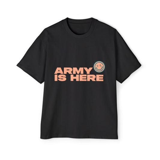 Smiley Army Vibe Men's Heavy Oversized Tee - snazzymerch