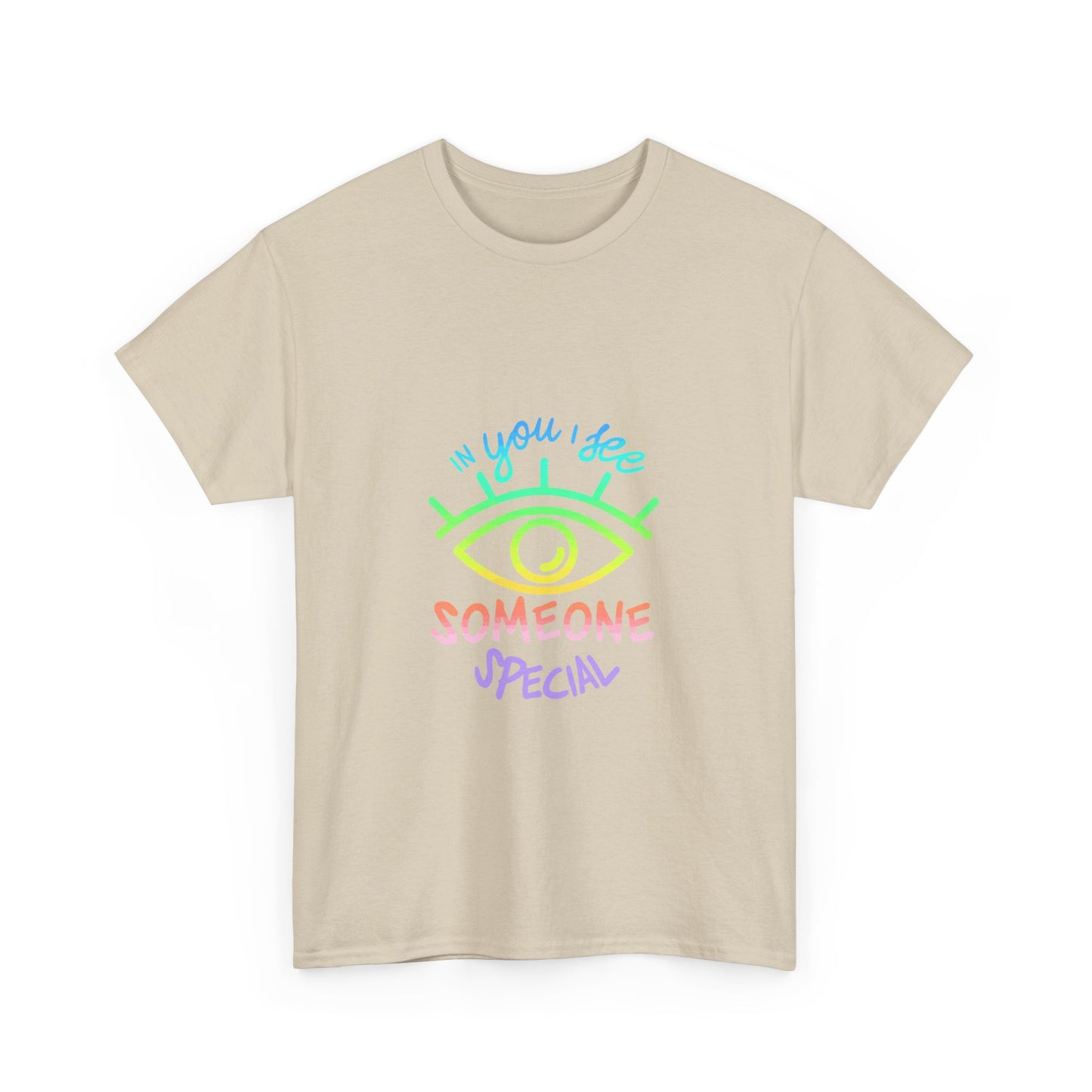 Vibrant Eye and Text Unisex Cotton Tee Printify