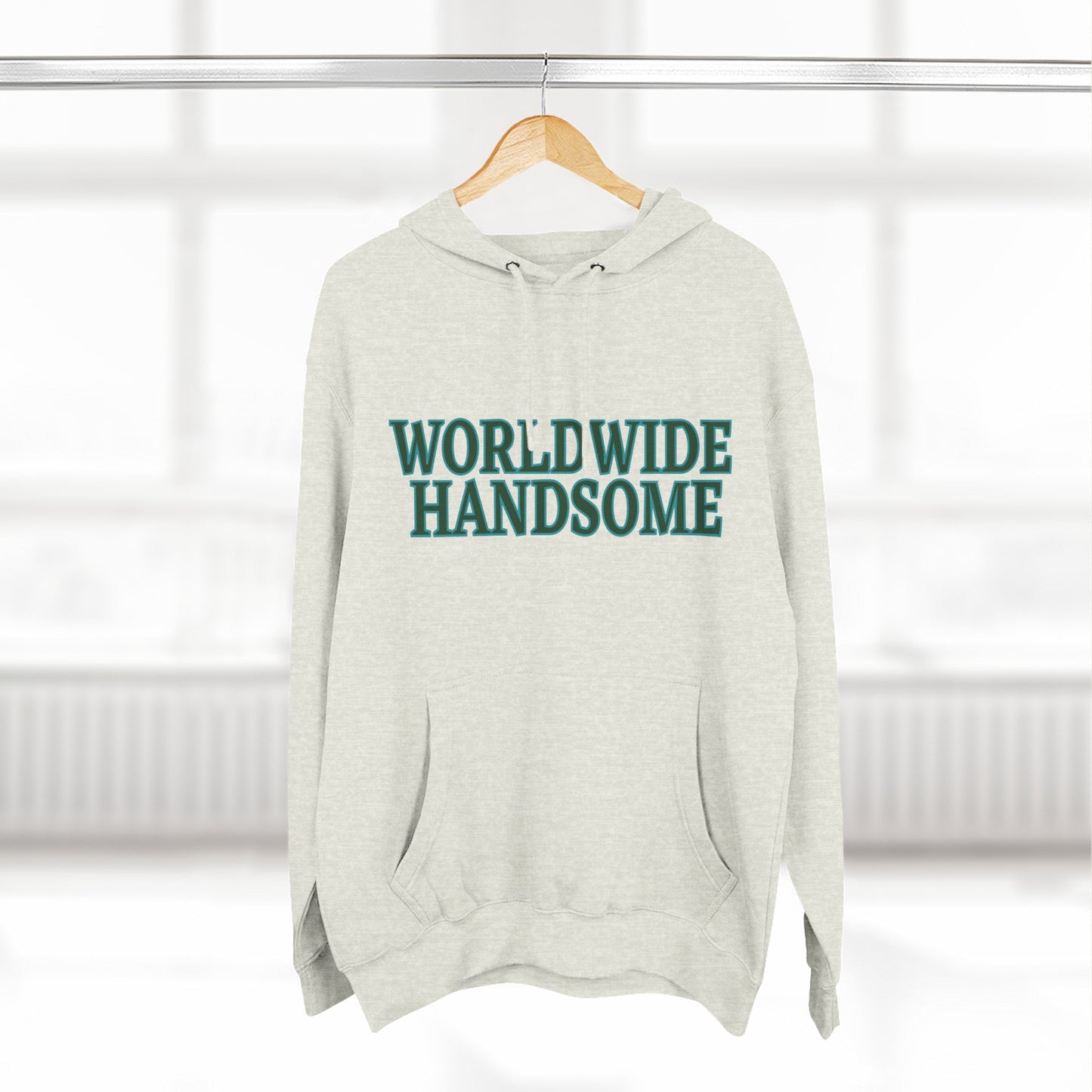 Global Handsome Typography Three-Panel Fleece Hoodie - snazzymerch