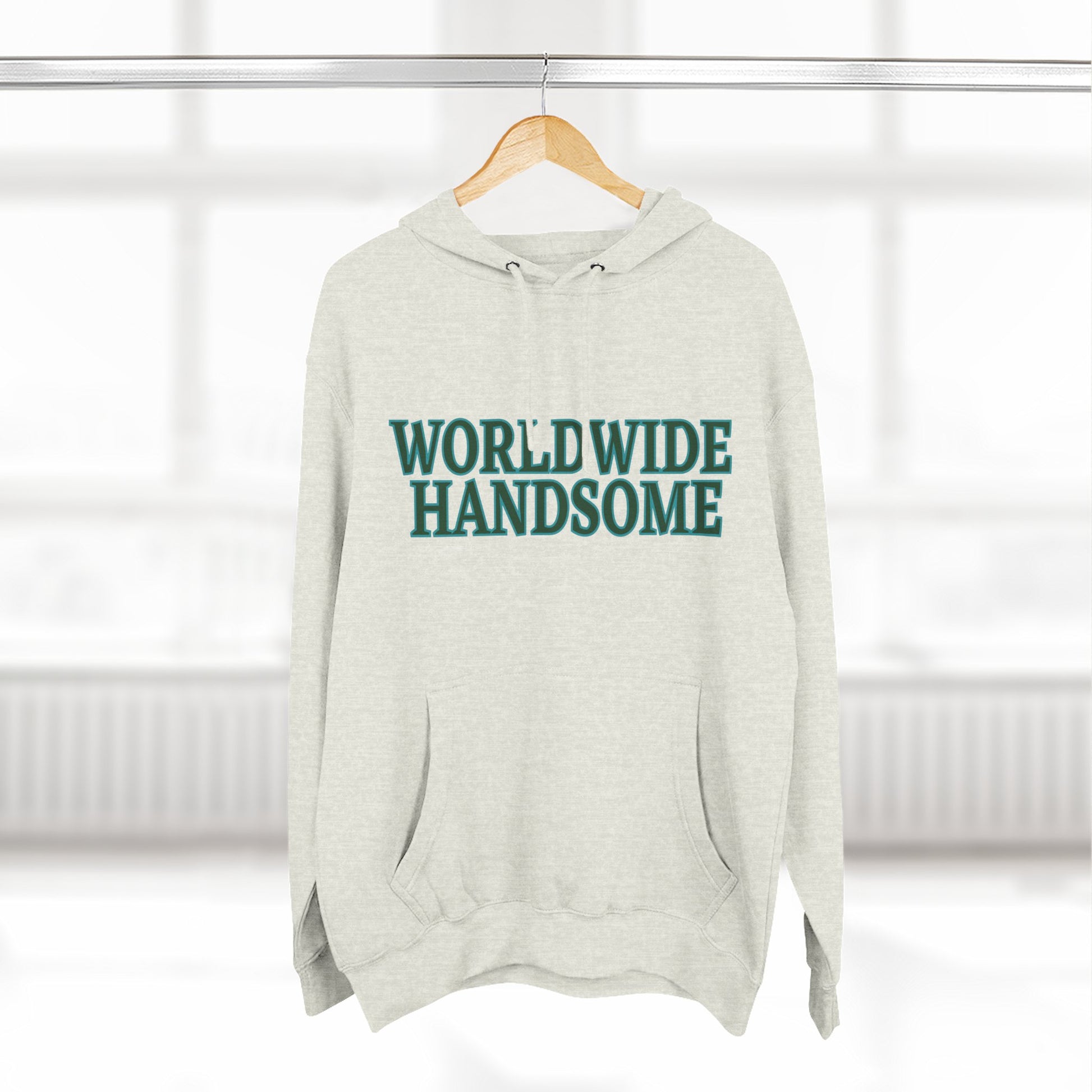 Global Handsome Typography Three-Panel Fleece Hoodie - snazzymerch