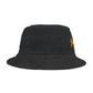 Orange Lightning Text Logo Bucket Hat Printify