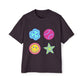 Lucky Star & Clover Patch Men's Heavy Oversized Tee - snazzymerch