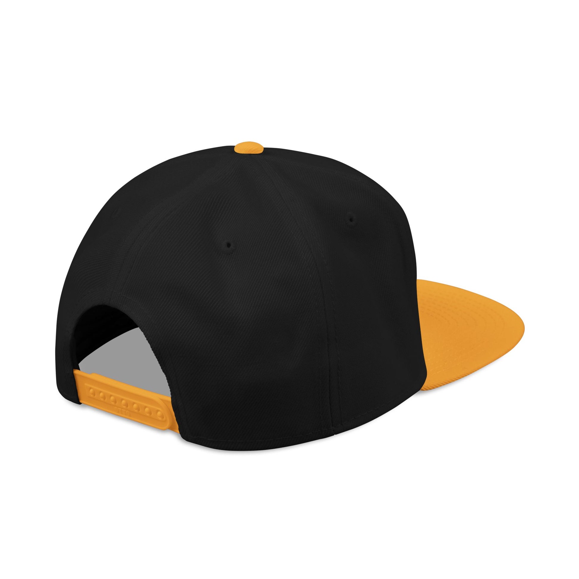 Orange Lightning Text Logo Snapback Cap Printify