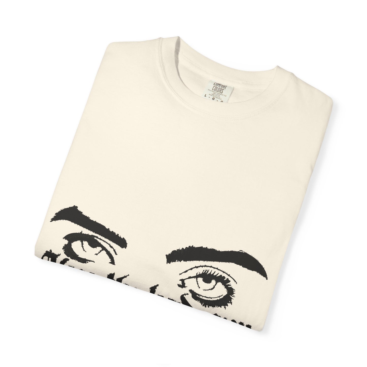 Billie Eilish Inspired Dyed T-shirt – Eyes & Shadows Gothic Edition Printify