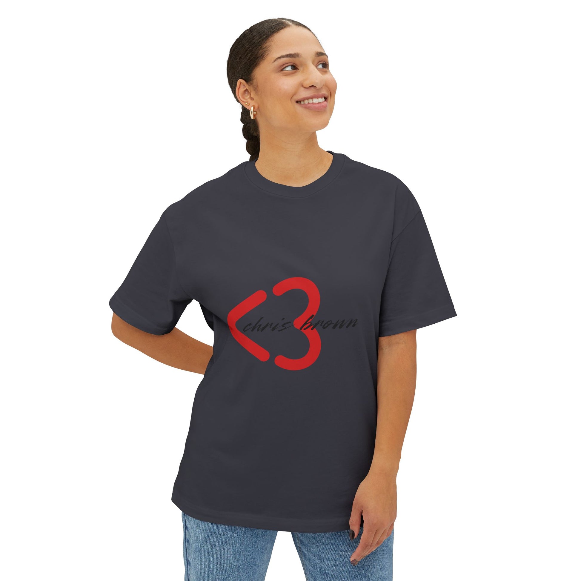 Minimal Heart Symbol Unisex oversized Boxy Tee - snazzymerch