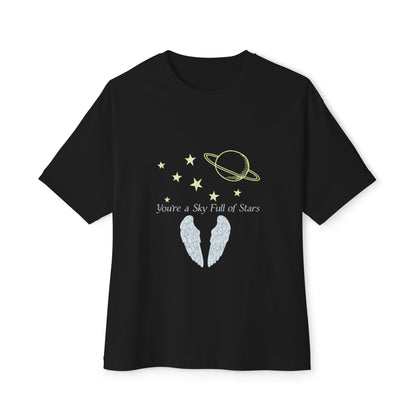 Starry Sky Wings Unisex Oversized Boxy Tee Printify