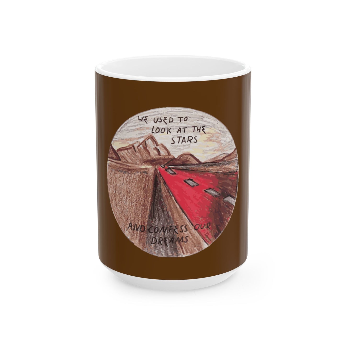 Hand-Drawn Desert Ceramic Mug, (11oz, 15oz) - snazzymerch