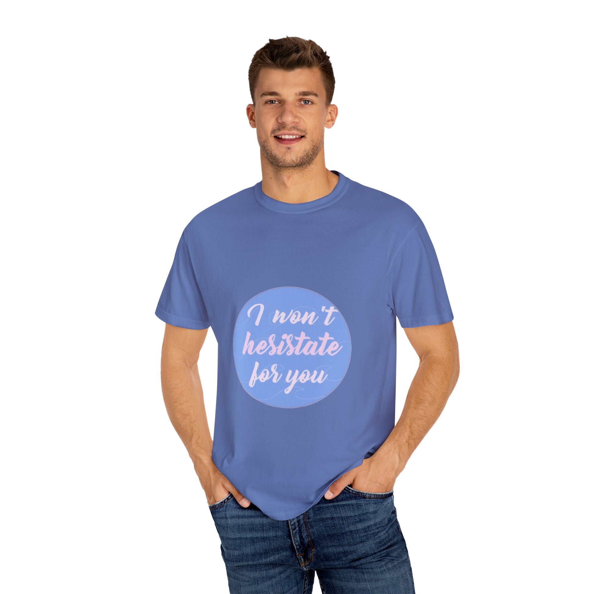 Blue Quote Circle Unisex Garment-Dyed T-shirt - snazzymerch