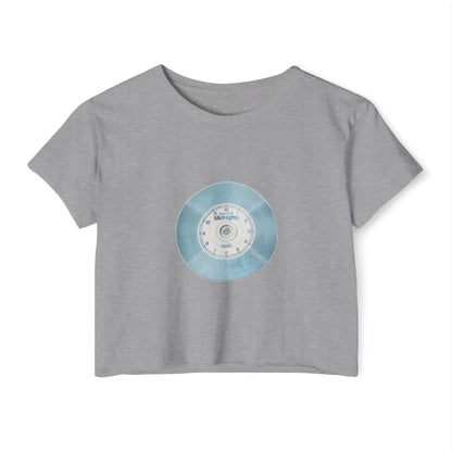 Midnight Vinyl Vibes Women's Festival Crop Top - snazzymerch