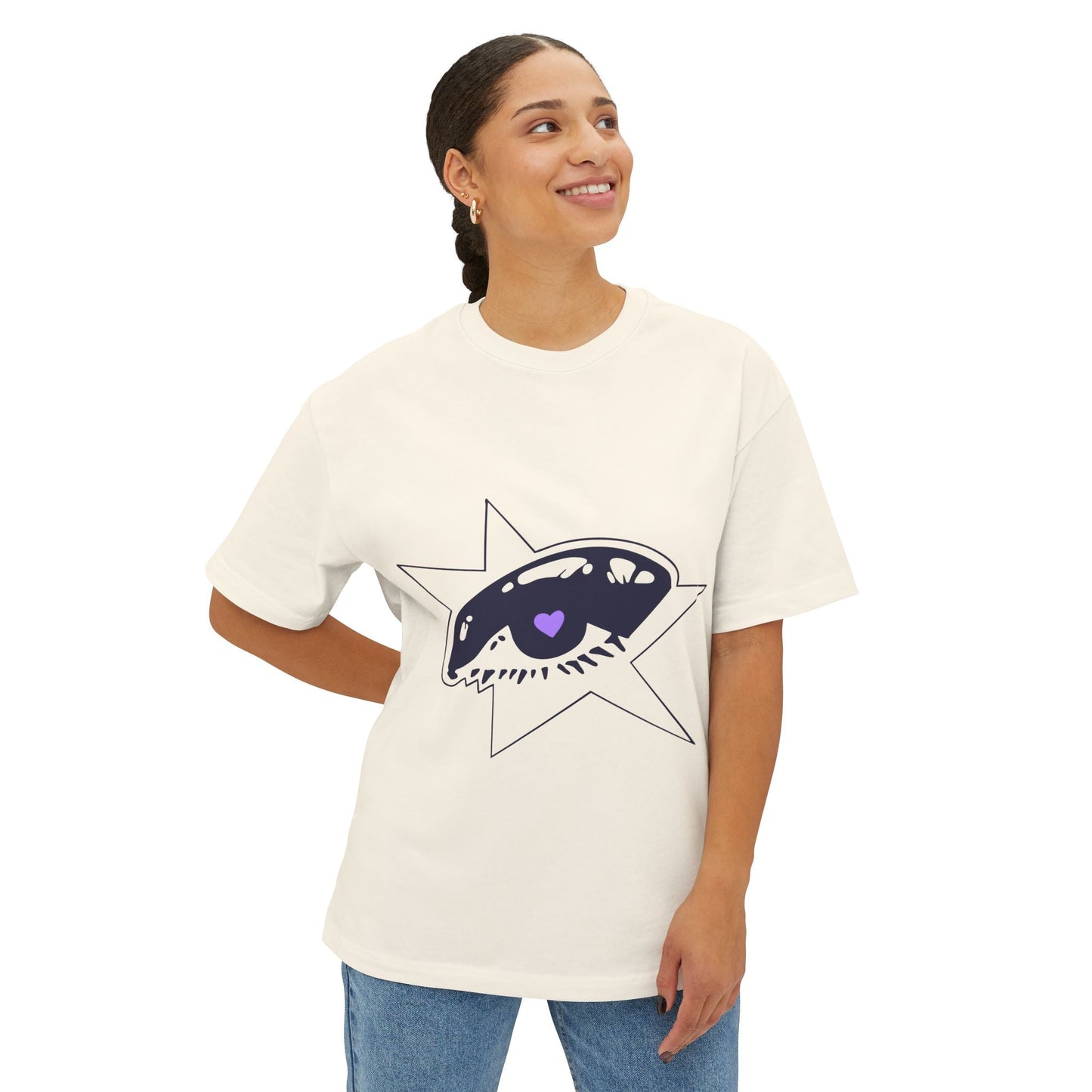 Purple Starry Eye-Oversized Tee Printify