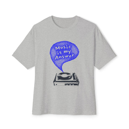 Music Is My Answer Unisex oversized Boxy Tee - snazzymerch