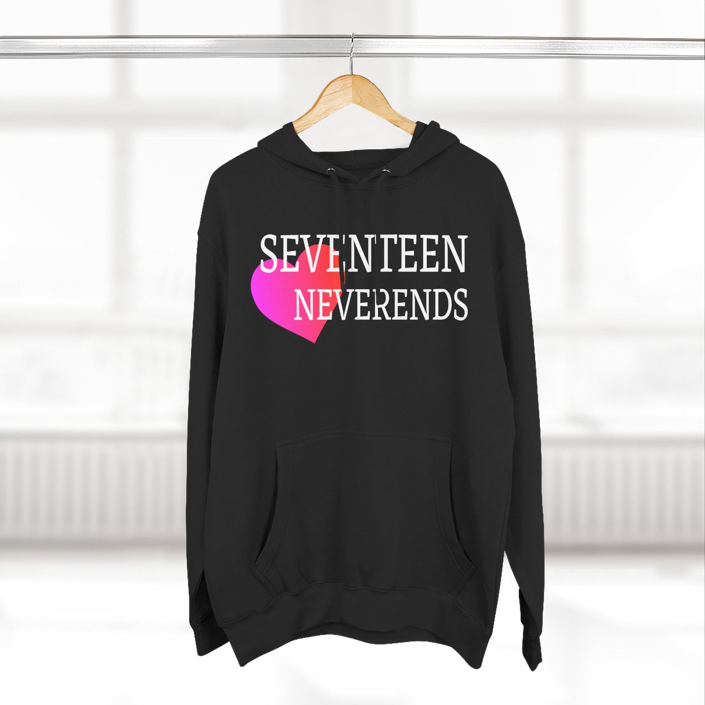 Never Ends Heart Three-Panel Fleece Hoodie - snazzymerch