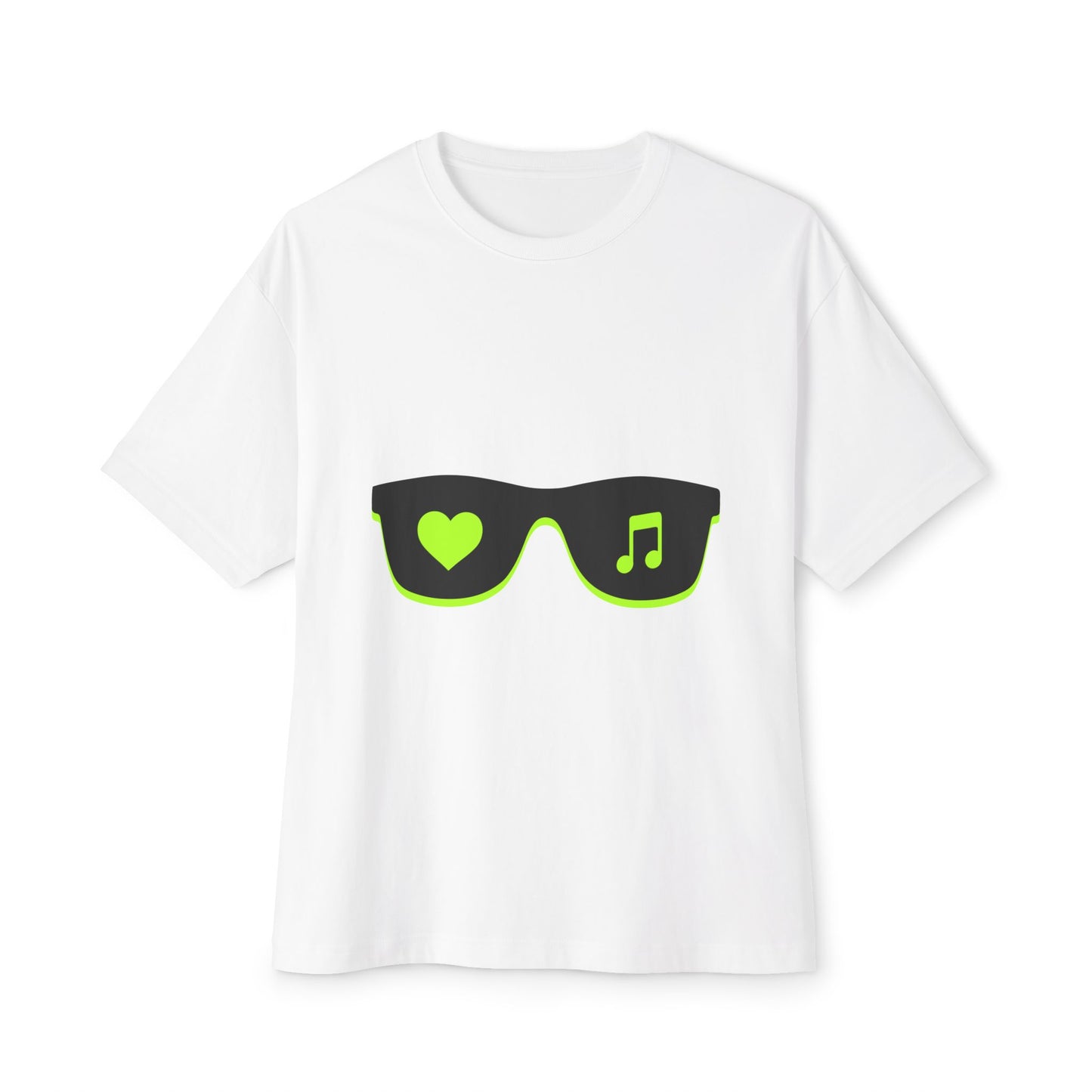 Neon Love Notes Unisex Oversized Boxy tee Printify