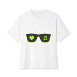 Neon Love Notes Unisex Oversized Boxy tee Printify