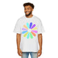 Rainbow Bloom Positivity Men's Heavy Oversized Tee - snazzymerch