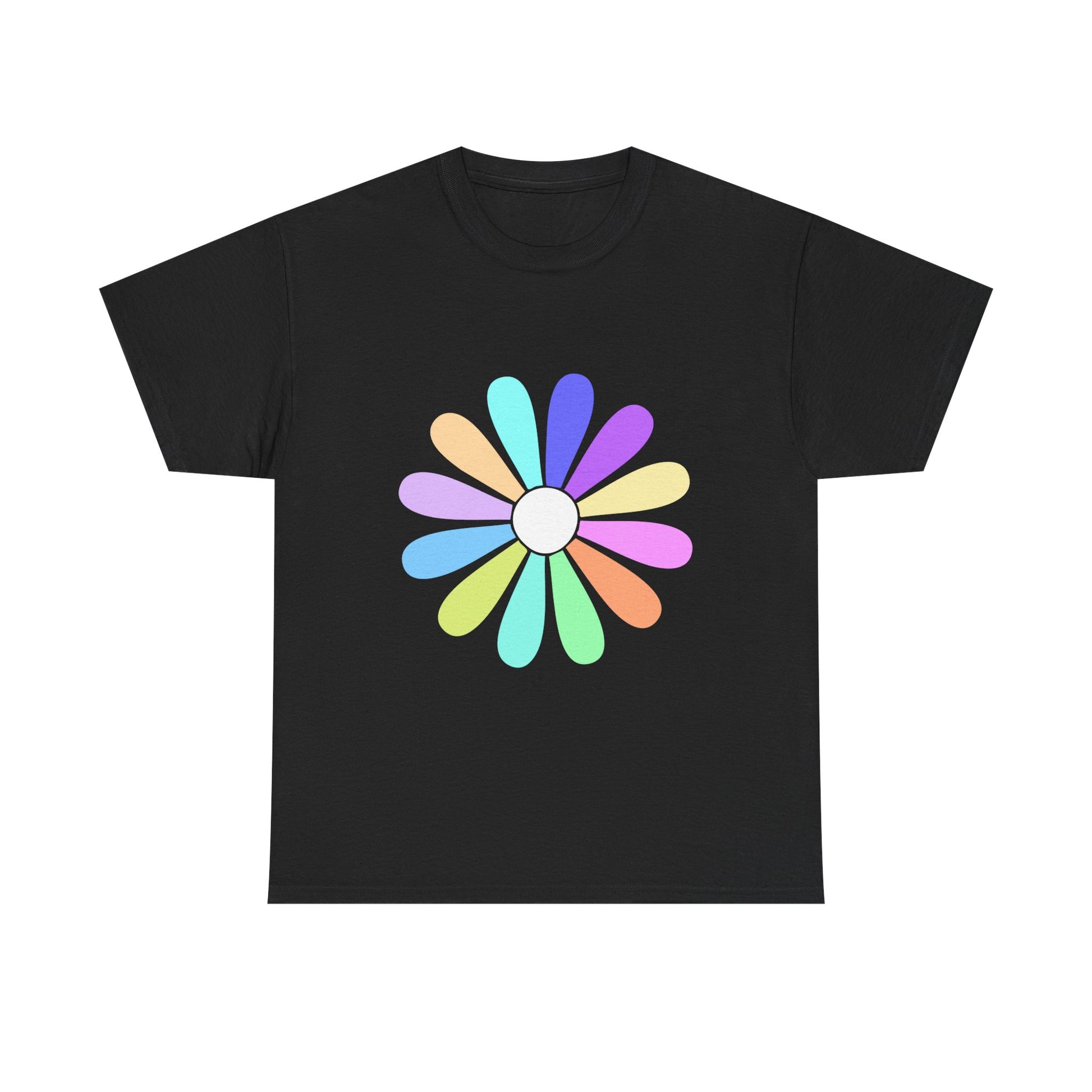 Rainbow Bloom Positivity Unisex Heavy Cotton Tee - snazzymerch