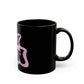 Retro Pink “Stay Weird” Typography Black Mug (11oz, 15oz) - snazzymerch