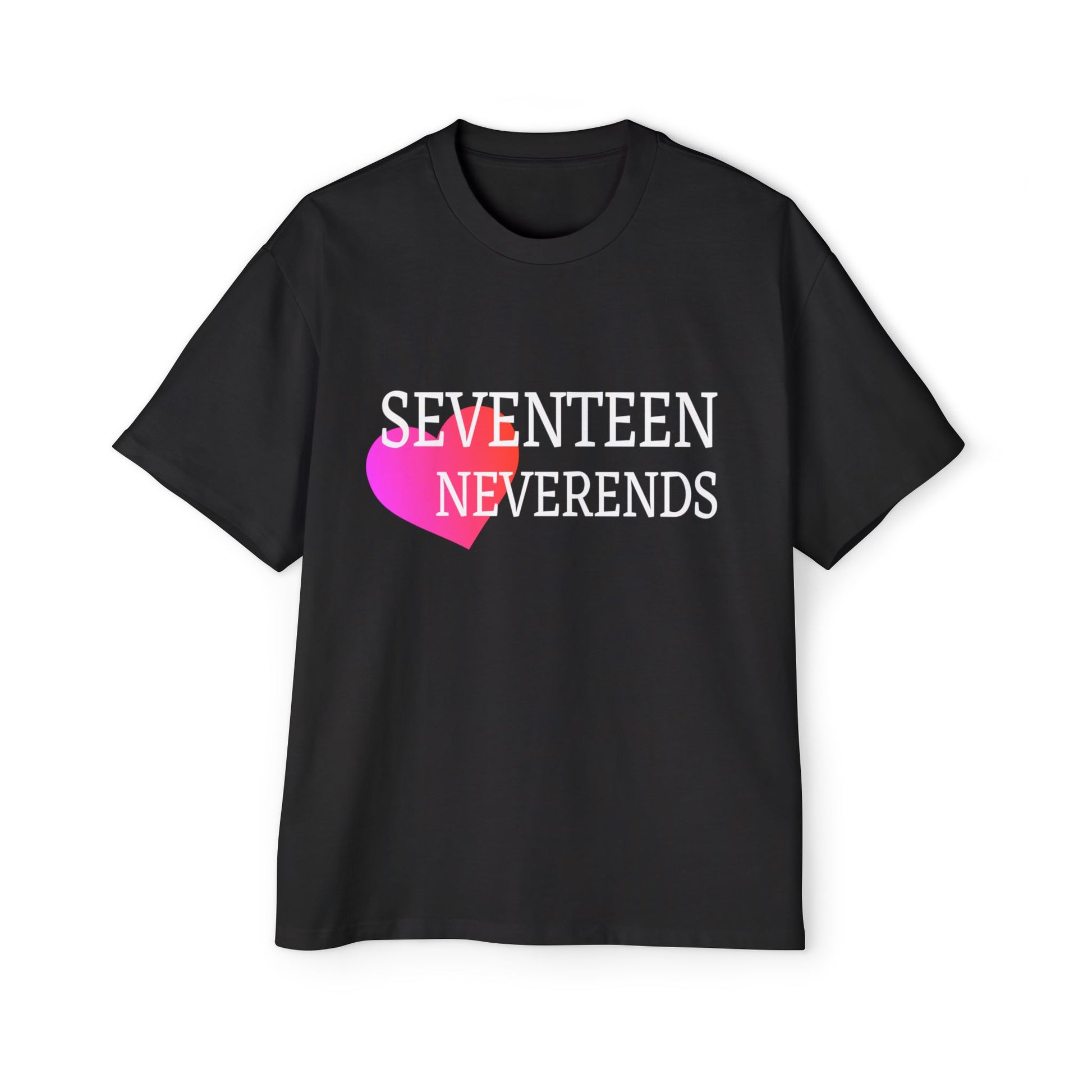 Never Ends Heart Men's Heavy Oversized Tee - snazzymerch