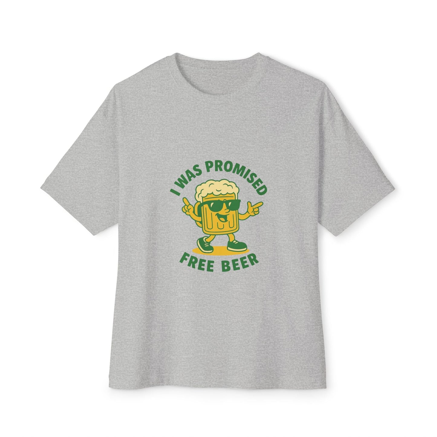 Unisex Oversized Tee – Snazzy Free Beer Edition Printify