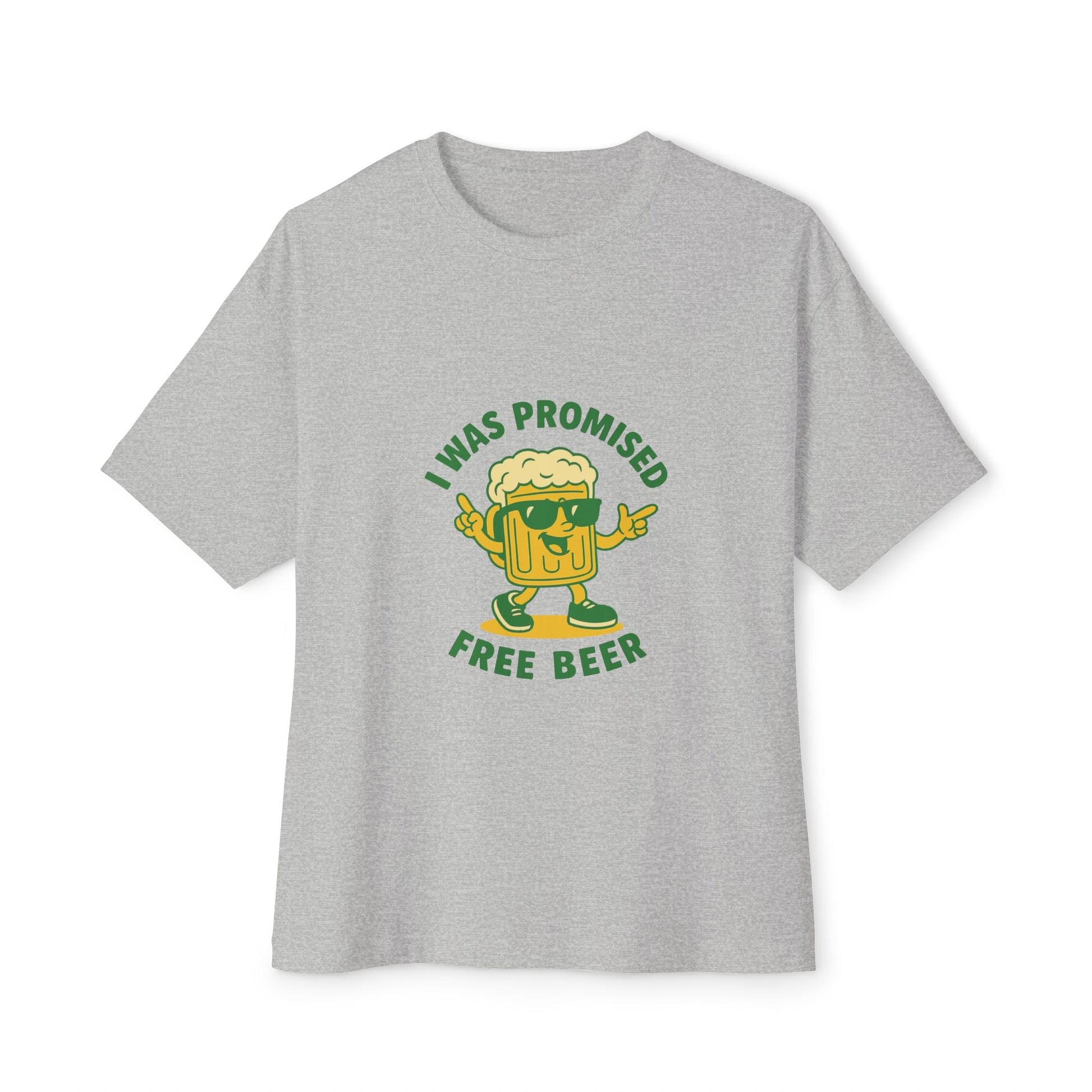 Unisex Oversized Tee – Snazzy Free Beer Edition Printify