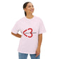 Minimal Heart Symbol Unisex oversized Boxy Tee - snazzymerch