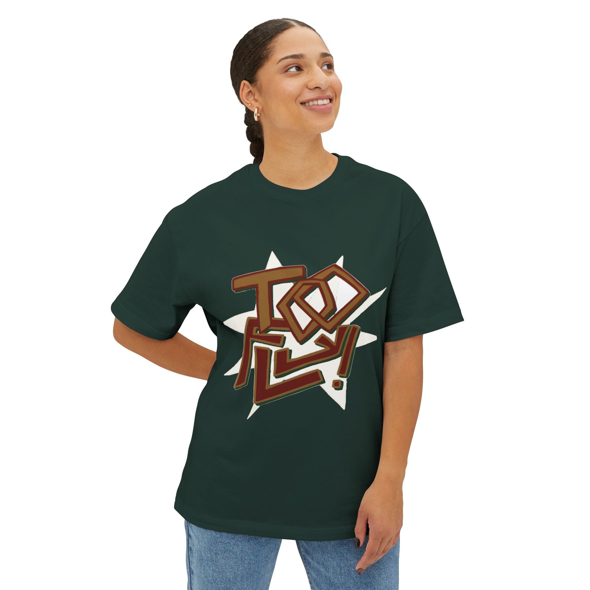 Geometric Lettering Unisex Oversized Boxy Tee - snazzymerch
