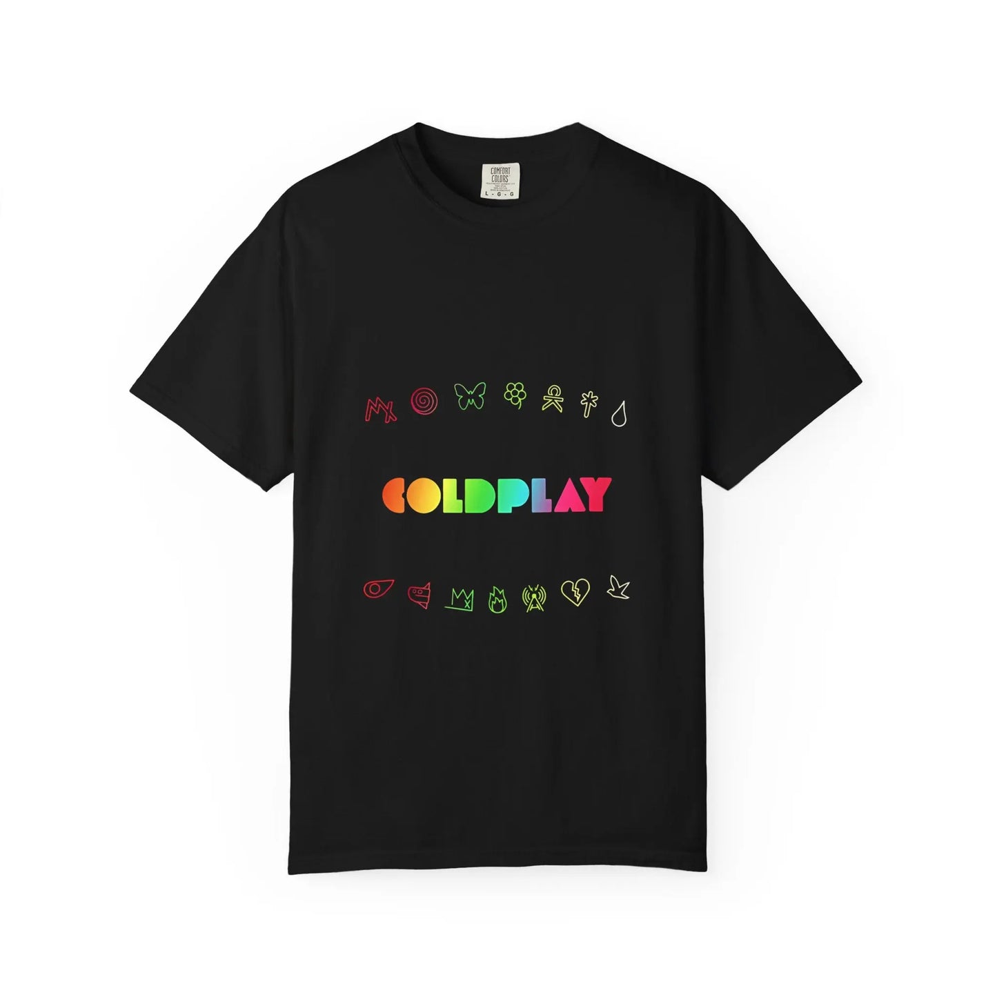 Unisex Garment-Dyed T-Shirt Inspired by Coldplay’s Signage Printify