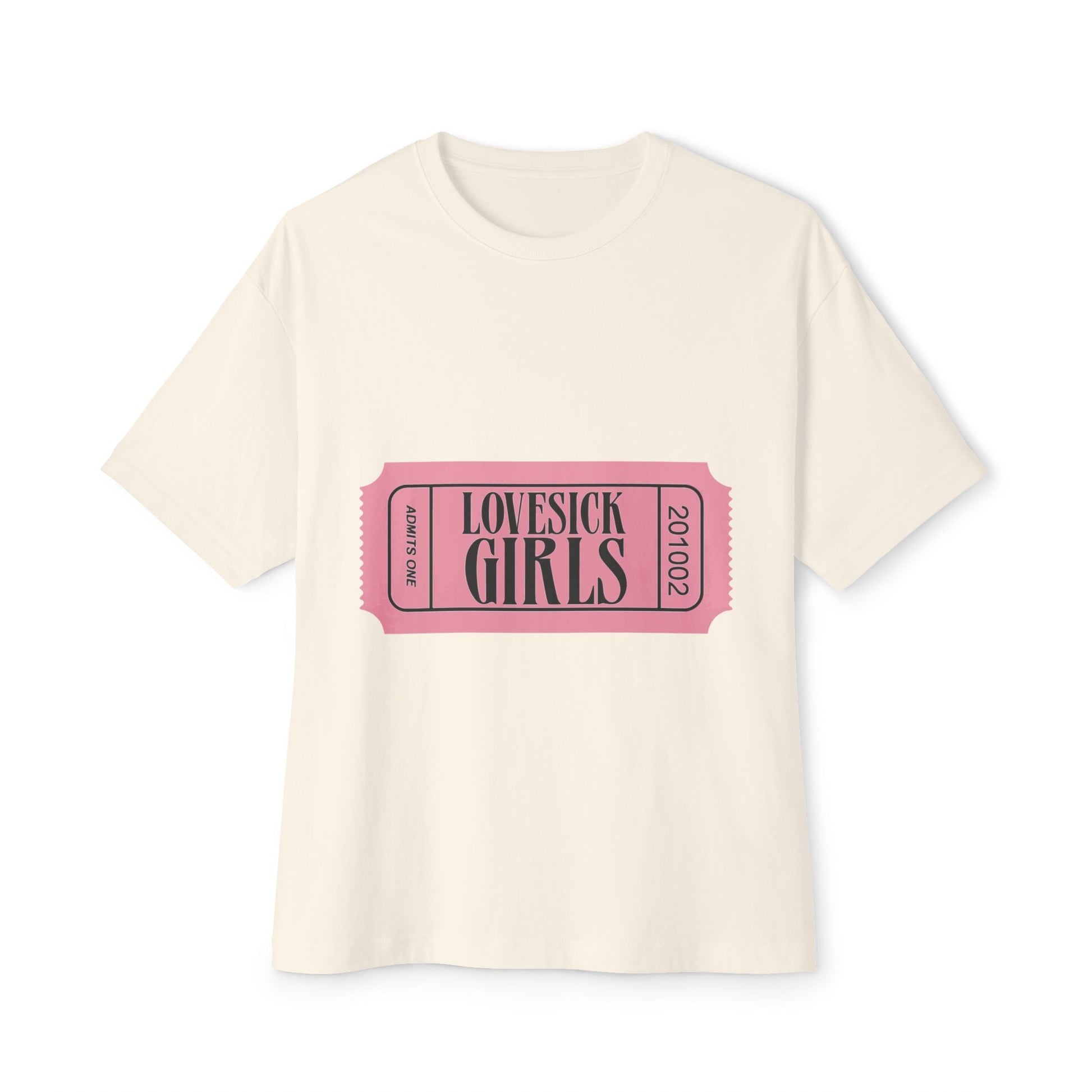 Lovesick Girls Ticket – Oversized Boxy Tee Printify
