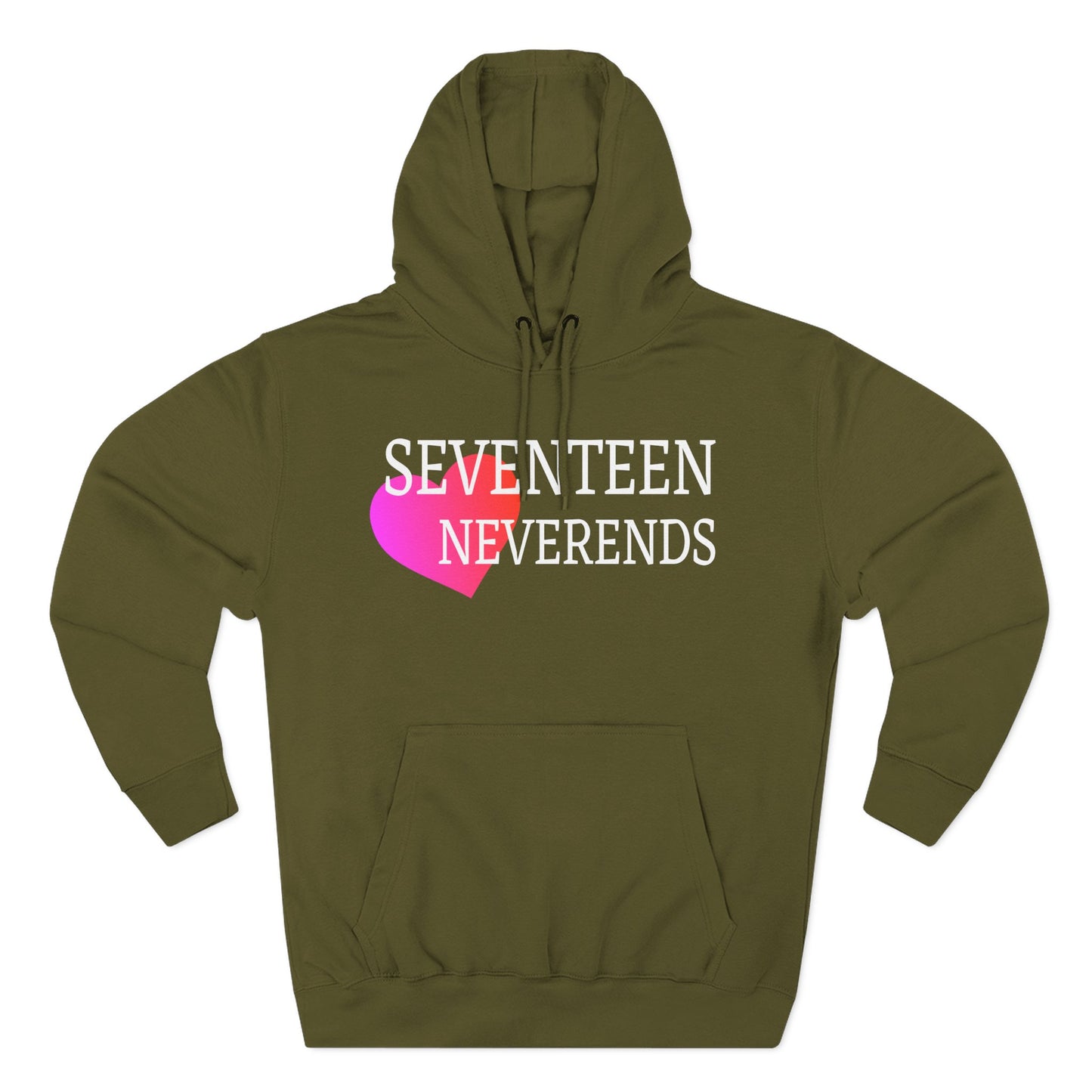 Never Ends Heart Three-Panel Fleece Hoodie - snazzymerch