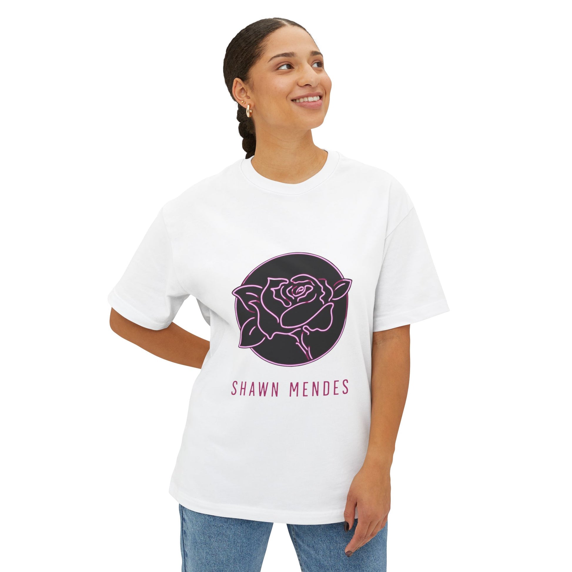 Neon Bloom Unisex Oversized Boxy Tee Printify
