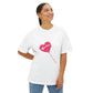 Pink Heart Lollipop Unisex Oversized Boxy Tee - snazzymerch