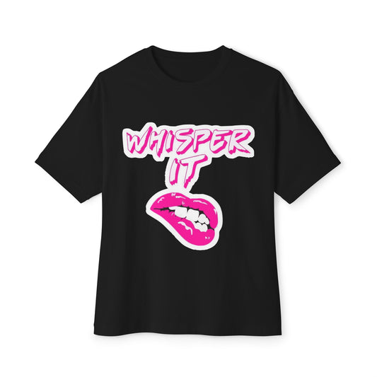 Whisper Lips Unisex Oversized Boxy Tee - snazzymerch