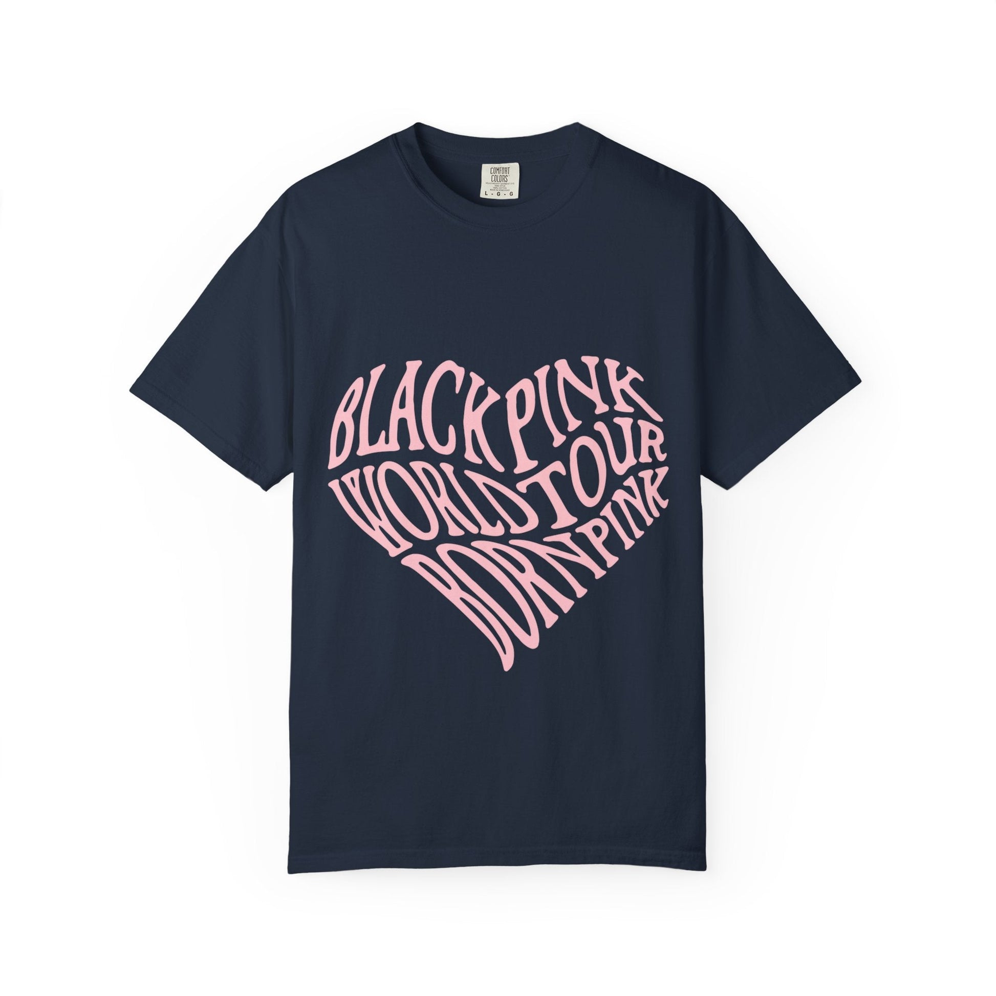 Born Pink Heart Typography – Dyed T-shirt Printify
