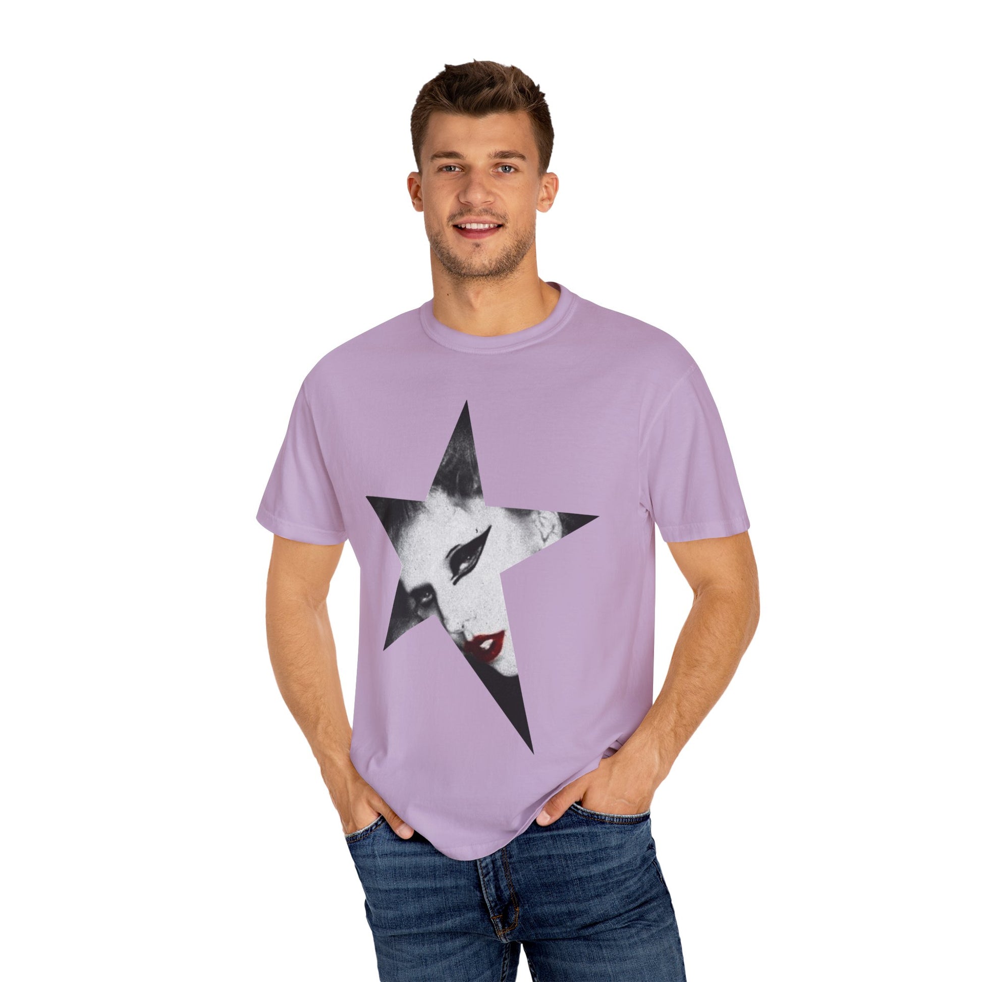 Born This Way Star Face-Unisex Dyed Tshirt Printify