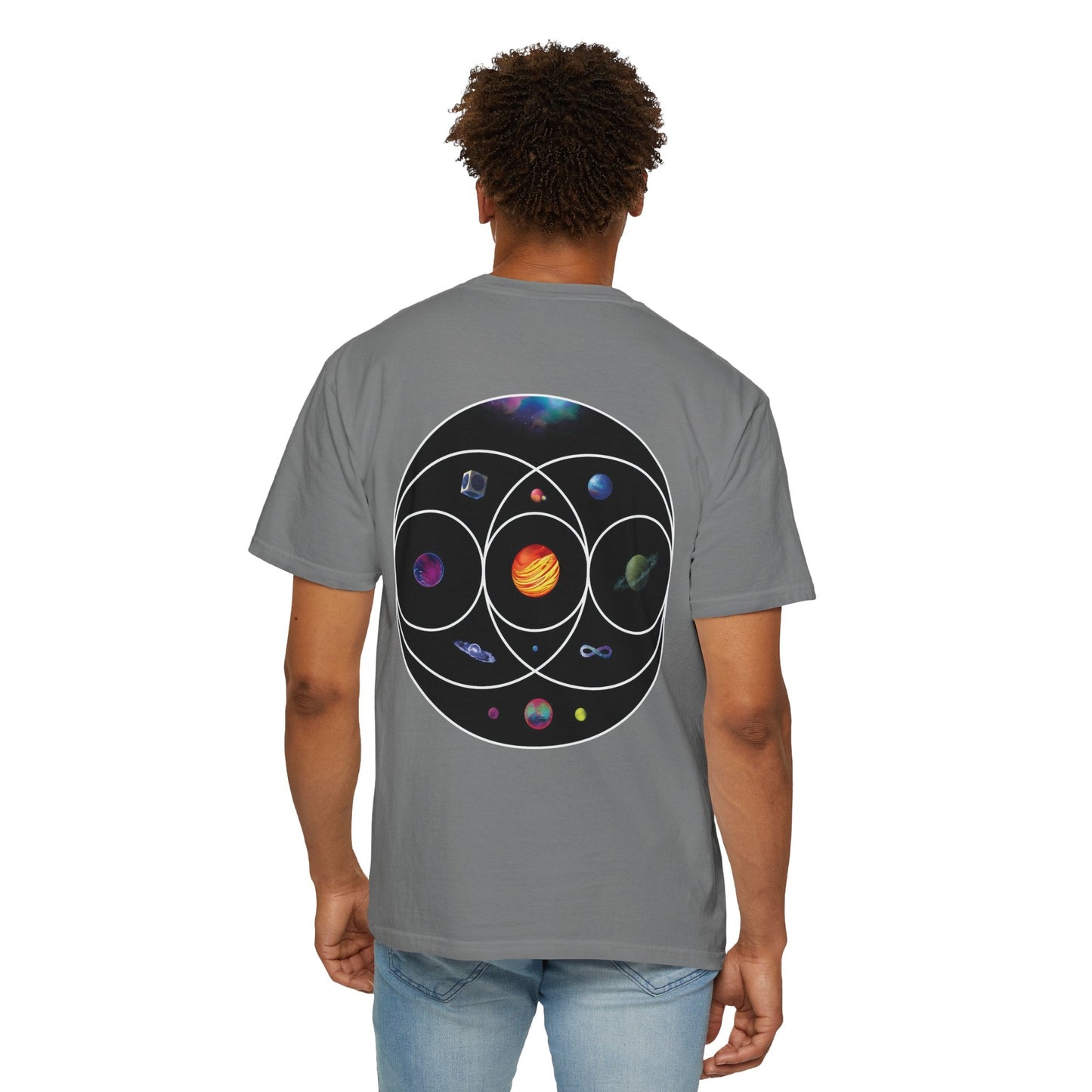 Unisex Garment-Dyed T-Shirt Inspired by Coldplay’s Illustration Concept_B Printify