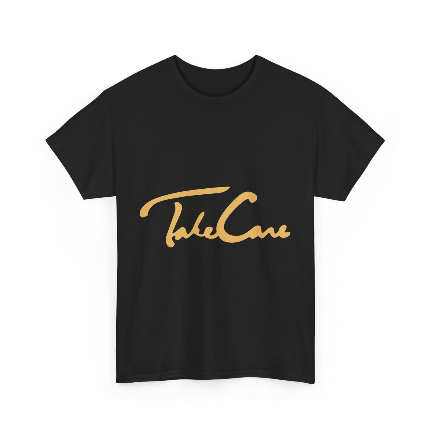 Take Care Gold Script Heavy Cotton Tee Printify