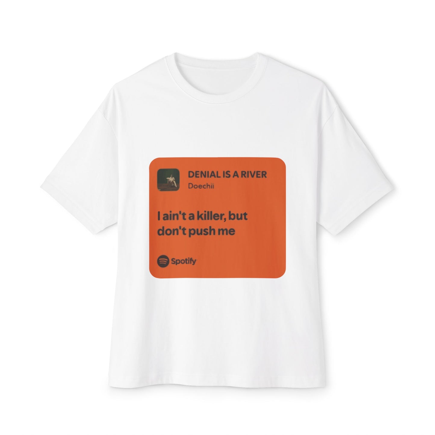 Music Quote Card Unisex Oversized Boxy Tee - snazzymerch