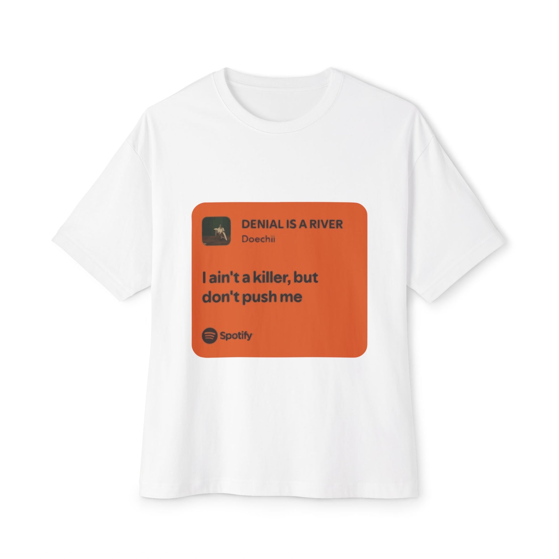 Music Quote Card Unisex Oversized Boxy Tee - snazzymerch