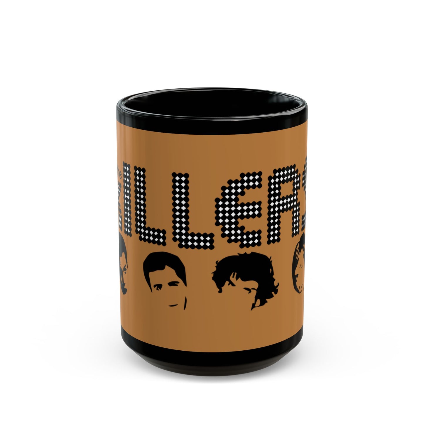 Diamond Dot Retro Black Mug (11oz, 15oz) - snazzymerch