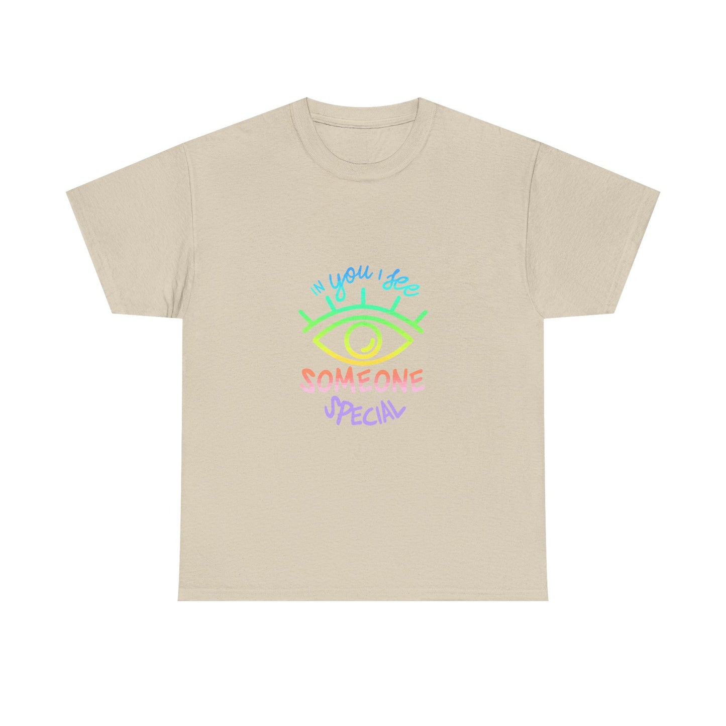 Vibrant Eye and Text Unisex Cotton Tee Printify