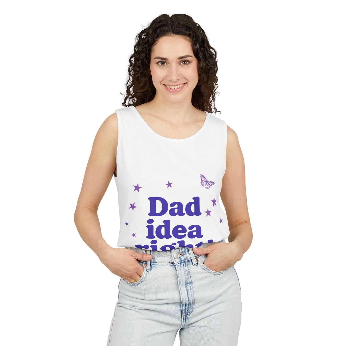 Dad Idea Right! Star & Butterfly-Dyed Tank Top Printify