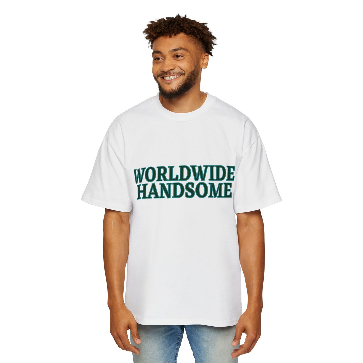 Global Handsome Typography Men's Heavy Oversized Tee - snazzymerch