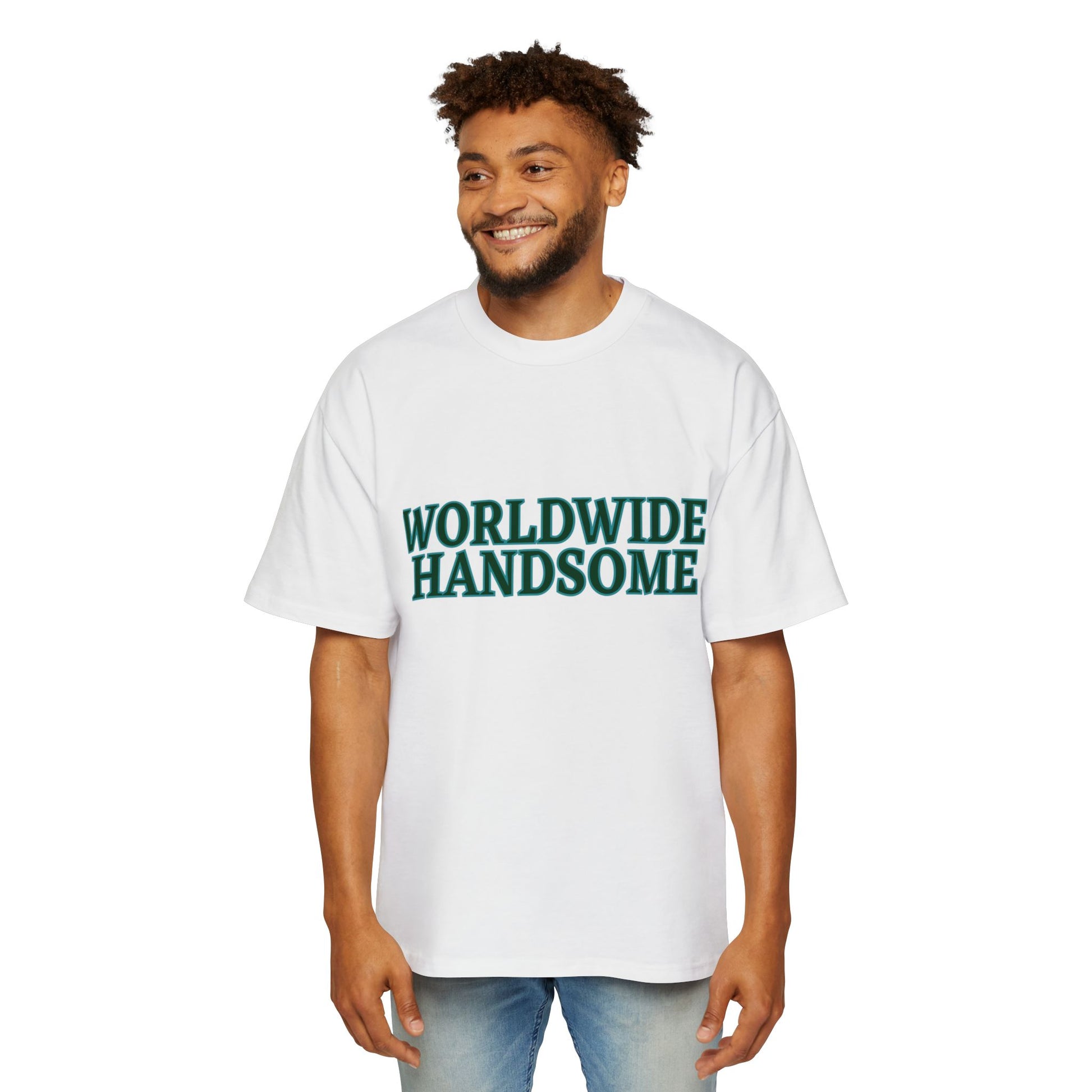 Global Handsome Typography Men's Heavy Oversized Tee - snazzymerch
