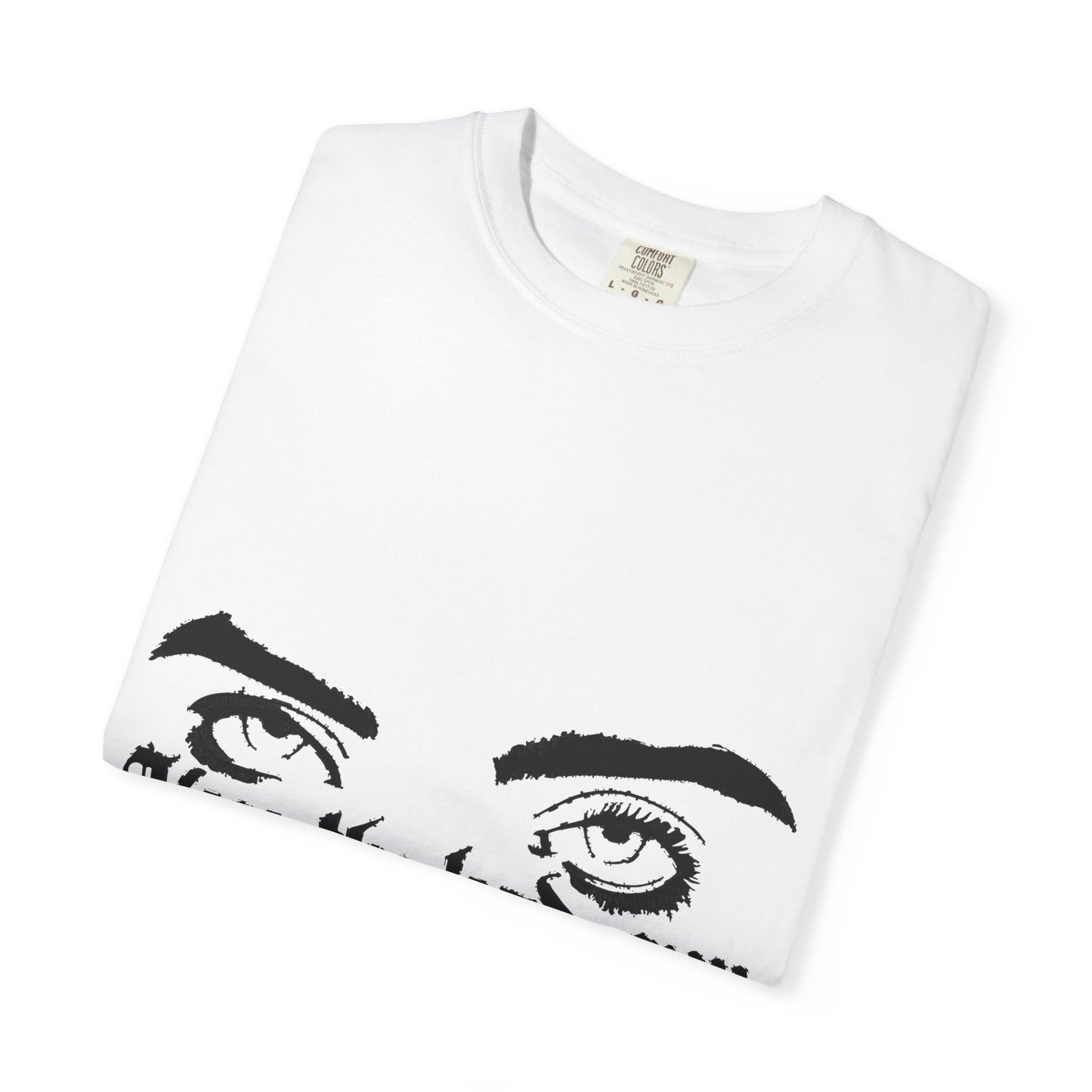 Billie Eilish Inspired Dyed T-shirt – Eyes & Shadows Gothic Edition Printify