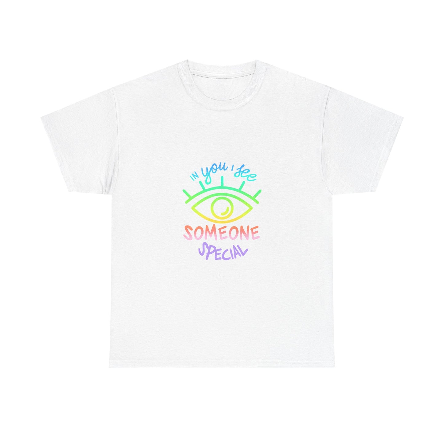 Vibrant Eye and Text Unisex Cotton Tee Printify