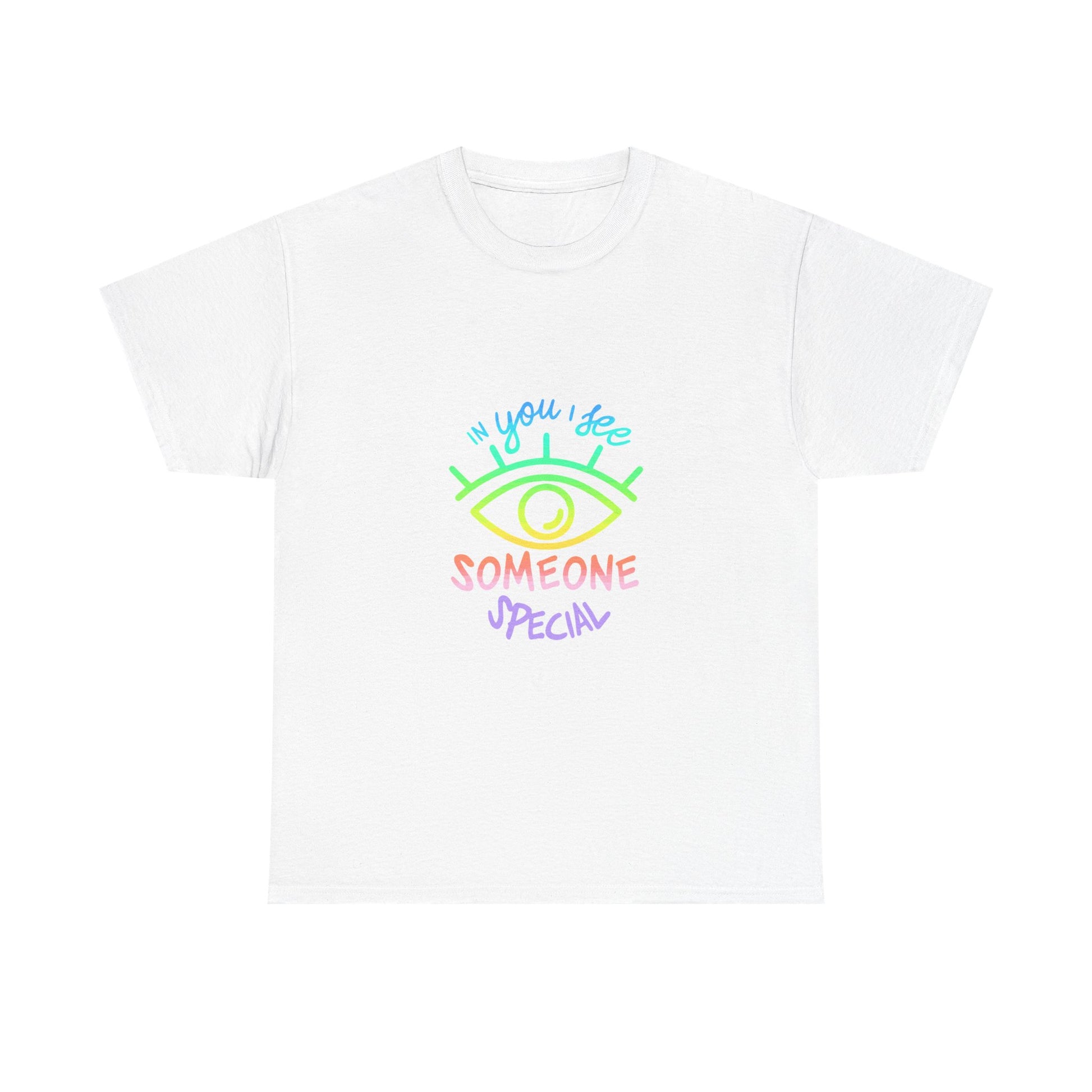 Vibrant Eye and Text Unisex Cotton Tee Printify