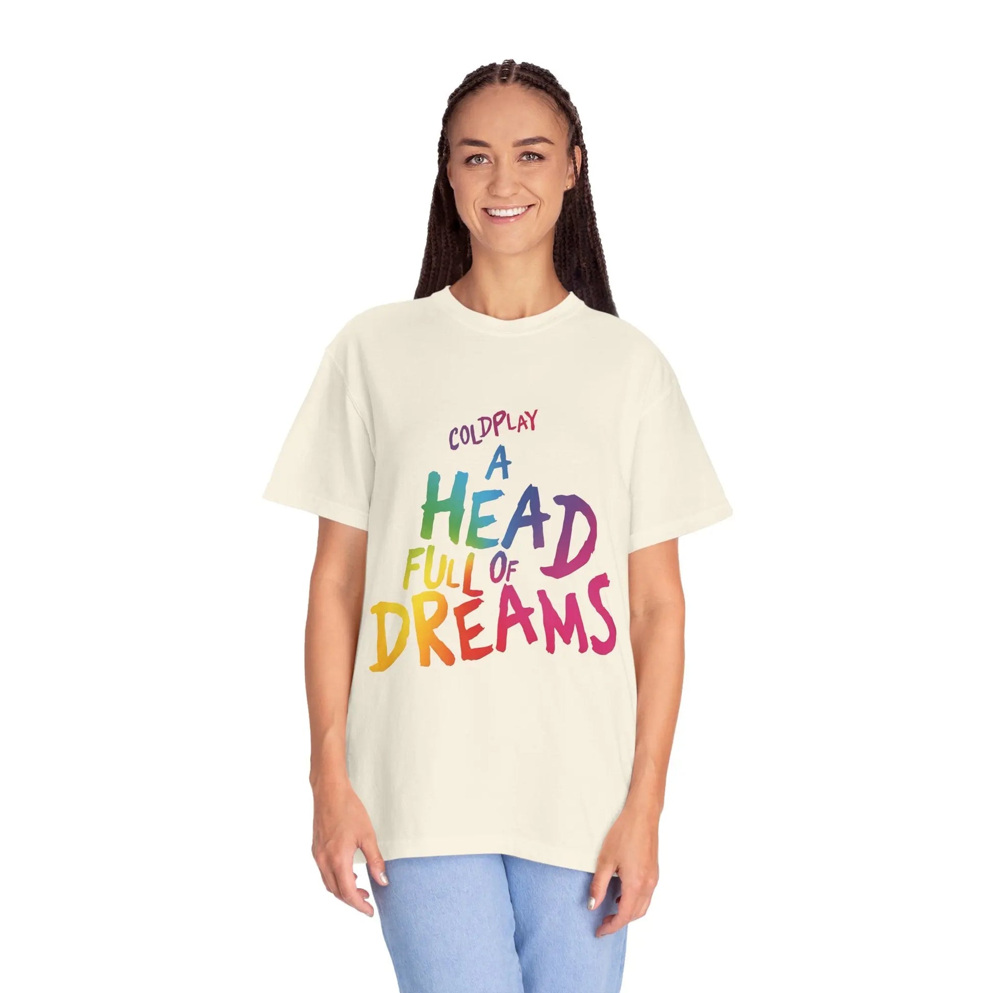 Unisex Garment-Dyed T-Shirt Inspired by Coldplay’s Iconic A Head Full of Dreams Printify